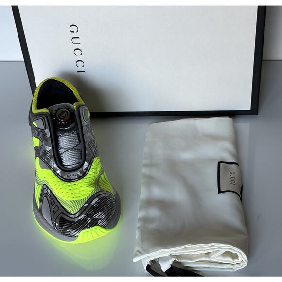 Gucci Ultrapace R Sneakers In Black and Green 6.5 US (Gucci 6) 620337 IT NIB main image 9